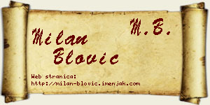 Milan Blović vizit kartica
